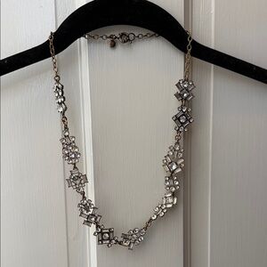 J. Crew Crystal Cluster Necklace - White/Silver